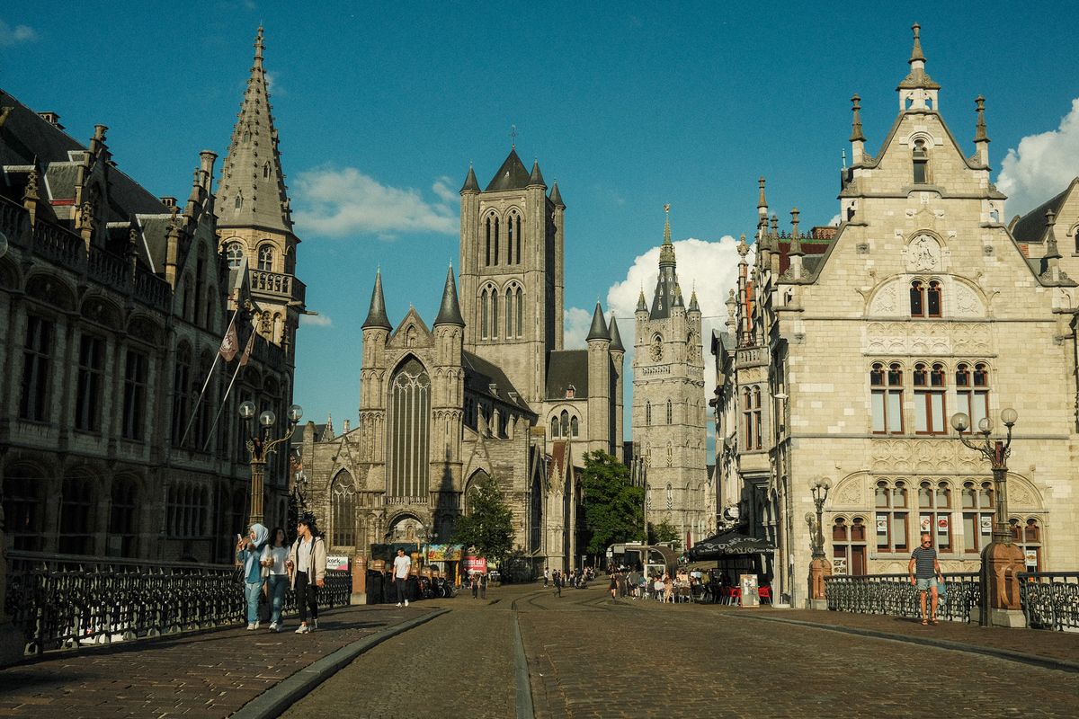 The medieval city of Gent, Belgium